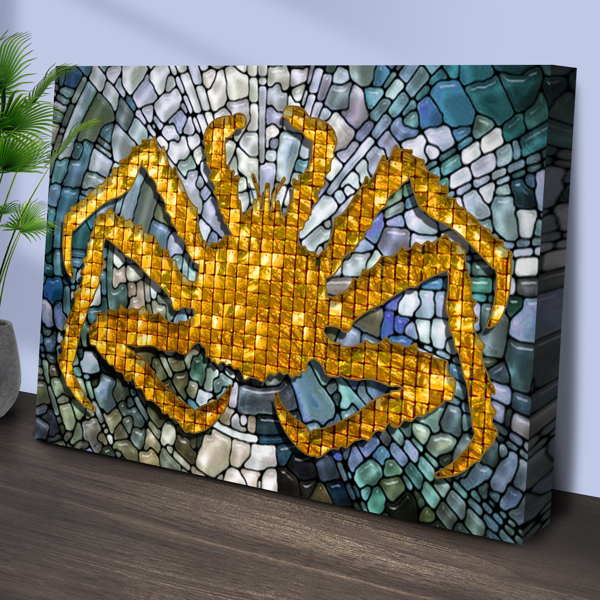 King Crab Mosaic Décor Canvas Wall Art on sale at MyriadMart