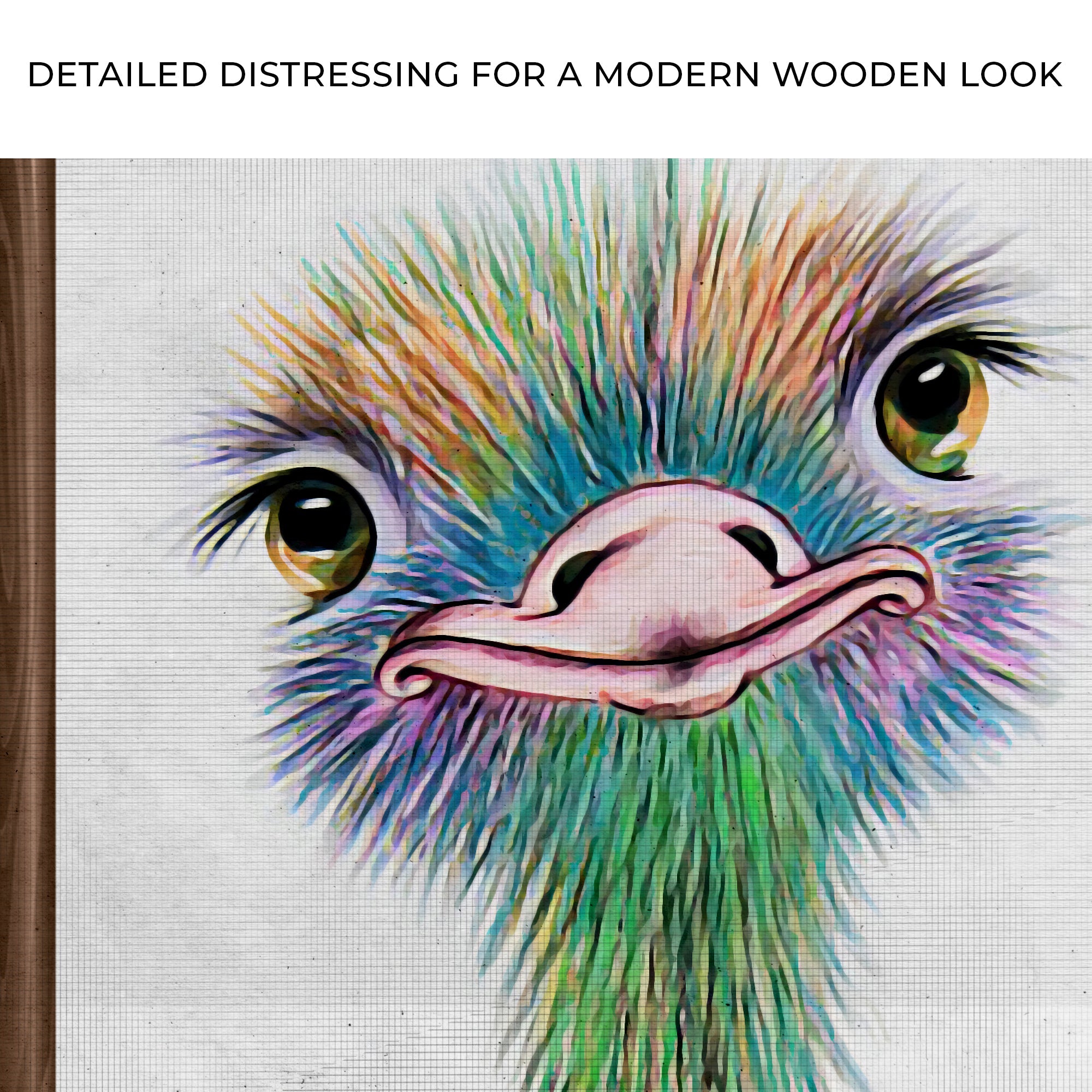 Watercolor Ostrich Canvas Wall Art II on sale at MyriadMart