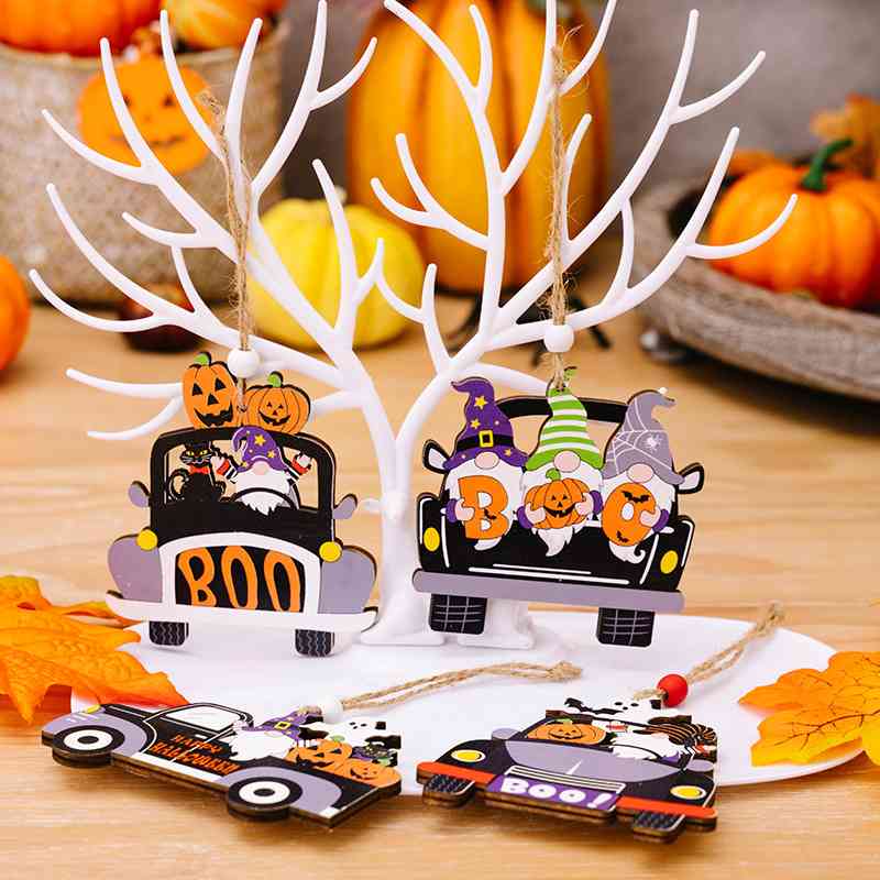 4-Piece Halloween Element Car-Shape Hanging Widgets, MyriadMart