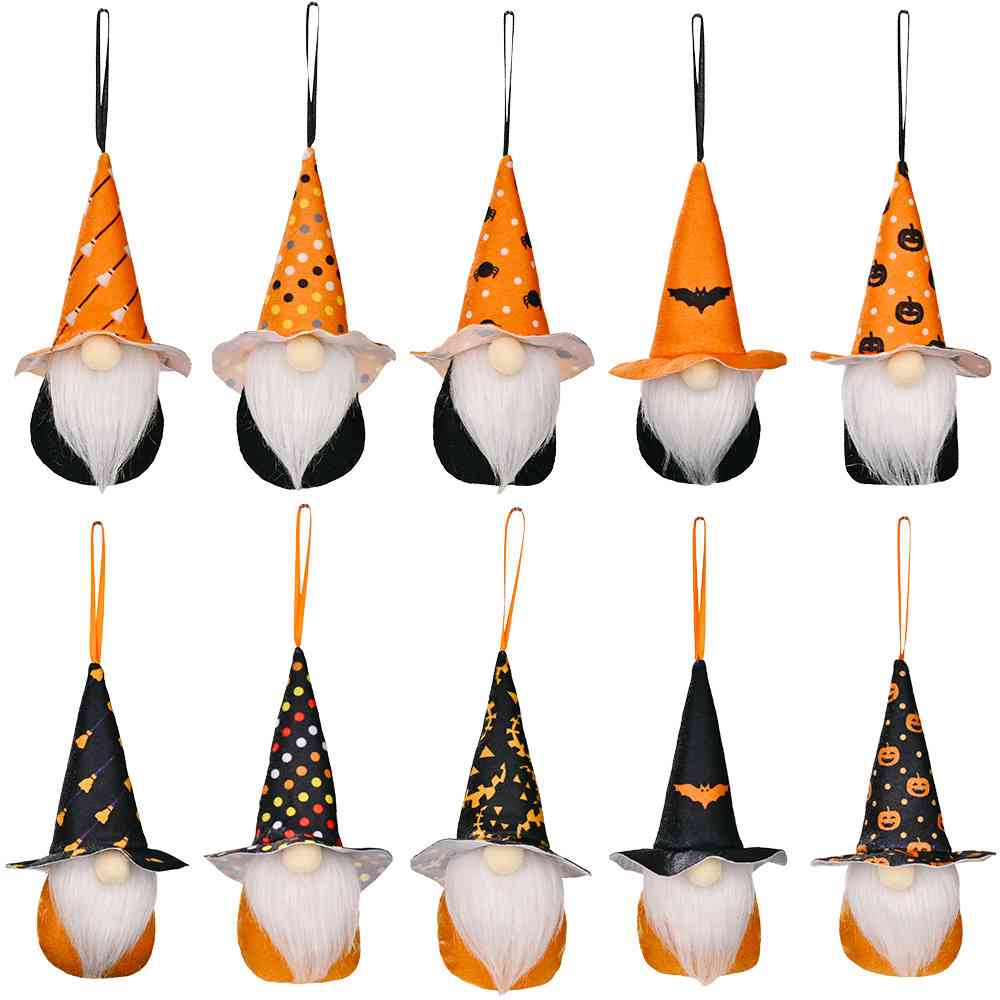 Assorted 2-Piece Halloween Element Gnome Hanging Widgets, MyriadMart