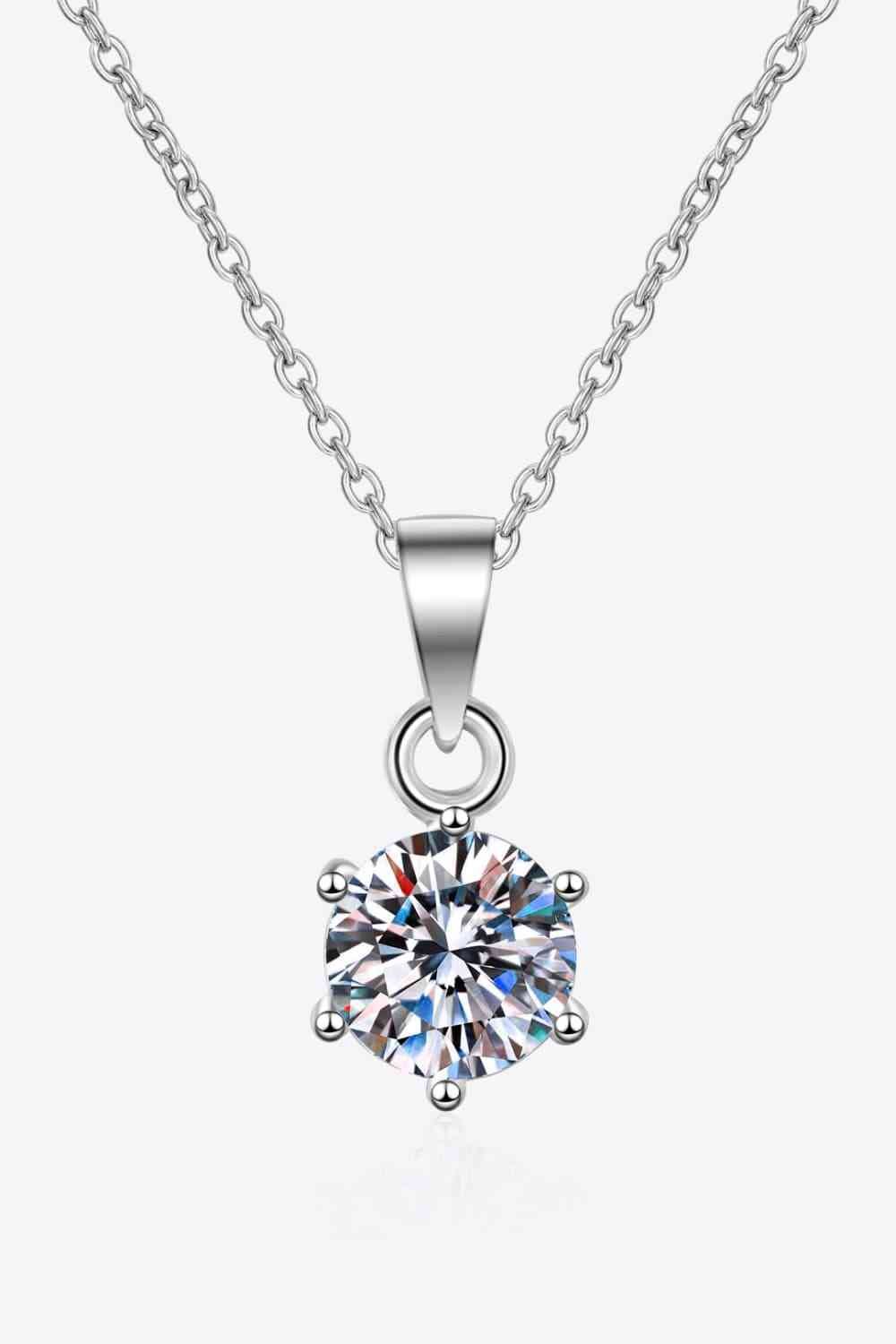 1 Carat Moissanite 925 Sterling Silver Necklace - MyriadMart - christmas