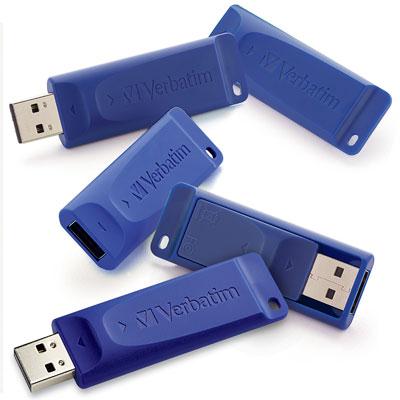 8GB USB Flash Drive 5 Pk Blue