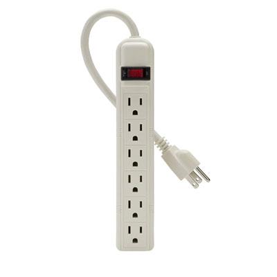 6 OUTLET;3' CORD;PLASTIC   POWER STRIP