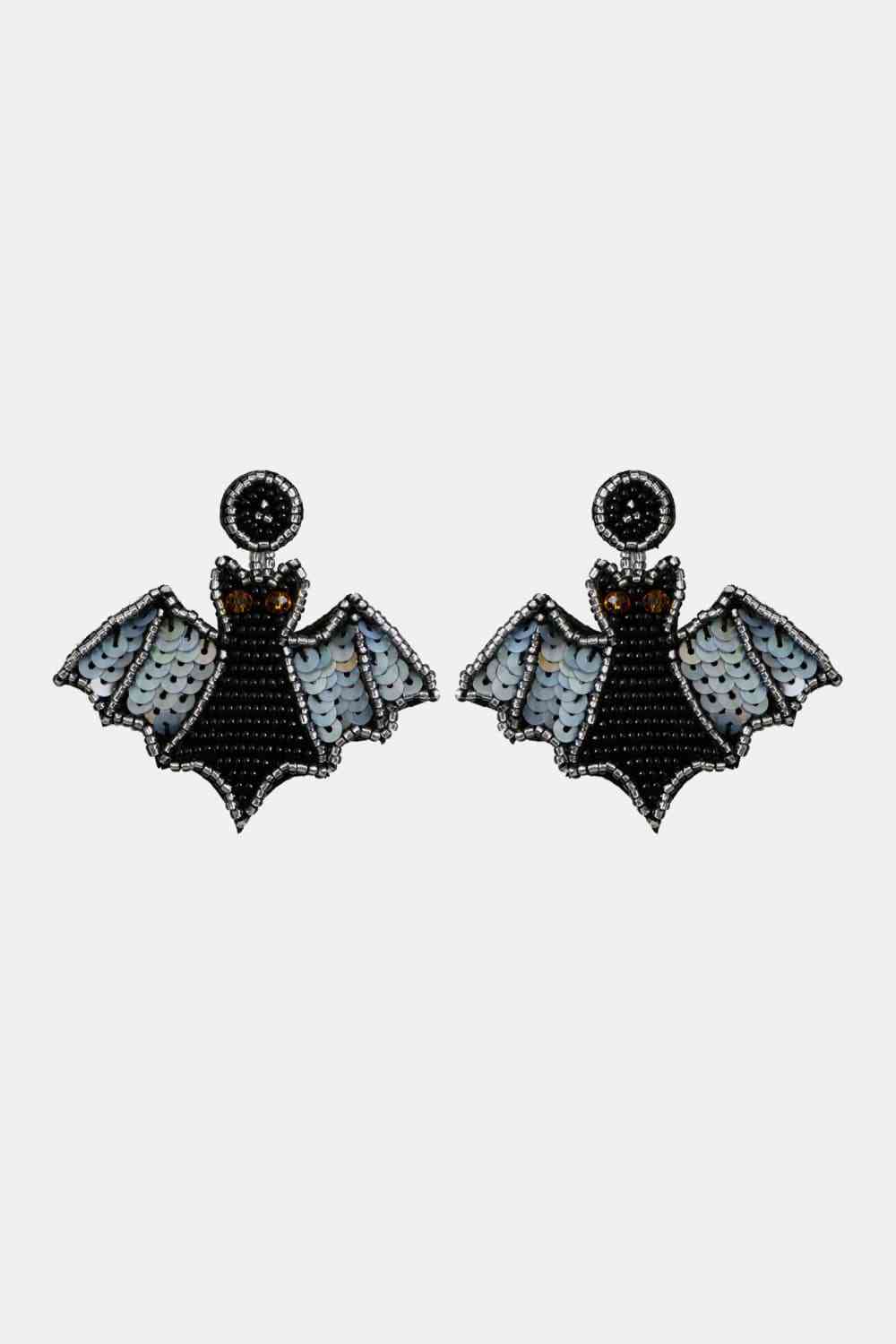 Bat Shape Beaded Dangle Earrings, MyriadMart