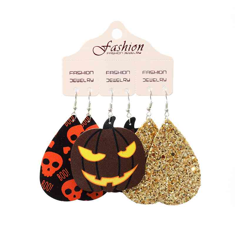 Teardrop Shape Halloween Theme Dangle Earrings, MyriadMart