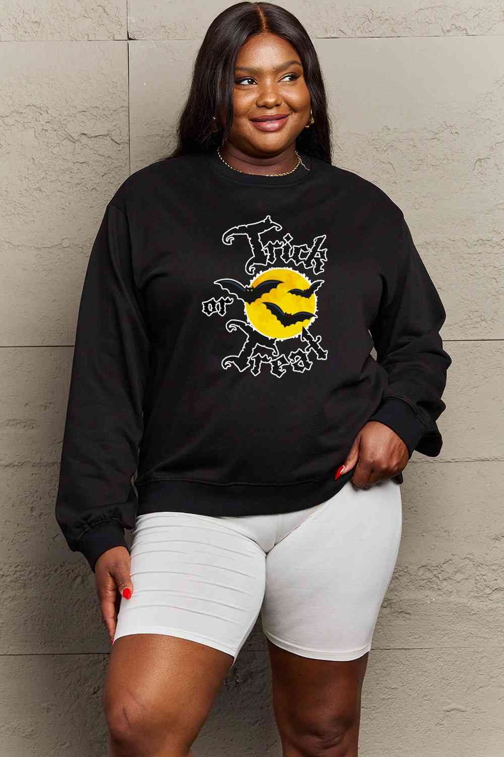 Simply Love Full Size TRICK OR TREAT Graphic Sweatshirt, MyriadMart