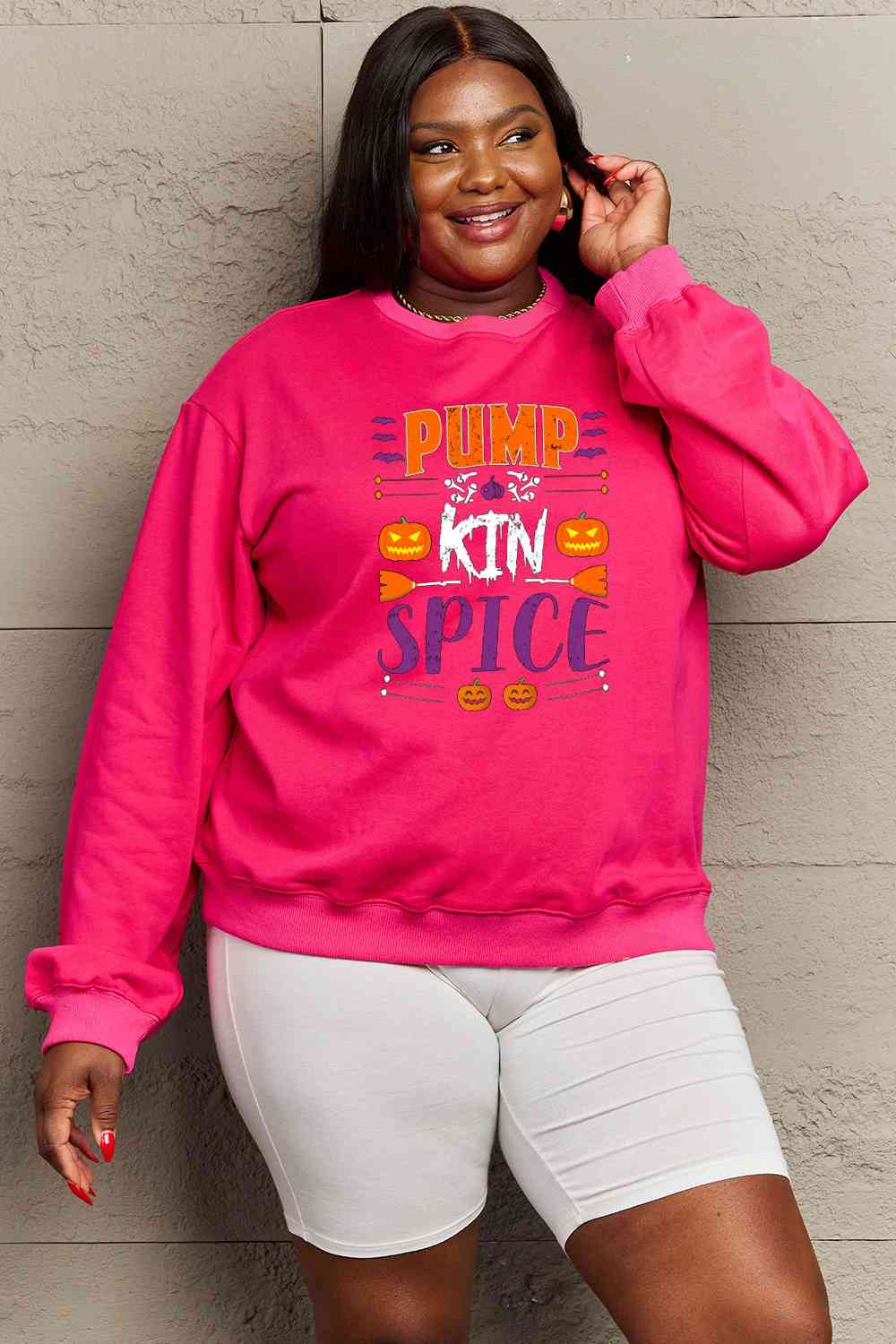 Simply Love Full Size PUMPKIN SPICE Graphic Sweatshirt, MyriadMart