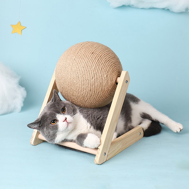 Cat Scratching Ball Toy Kitten Sisal Rope Ball Board Grinding Paws Toys Cats Scratcher