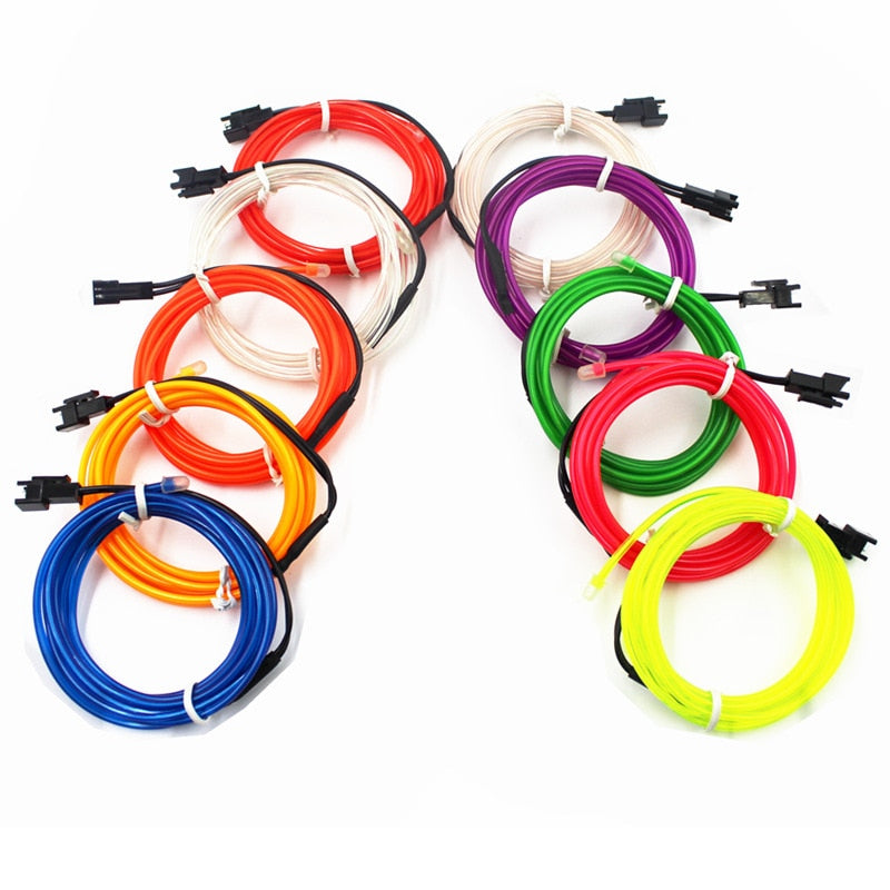 1/2/3/5/10M EL Wire DIY Flexible Neon Light Glow Rope Tape Cable LED String Light  For Party Dance Car Decoration