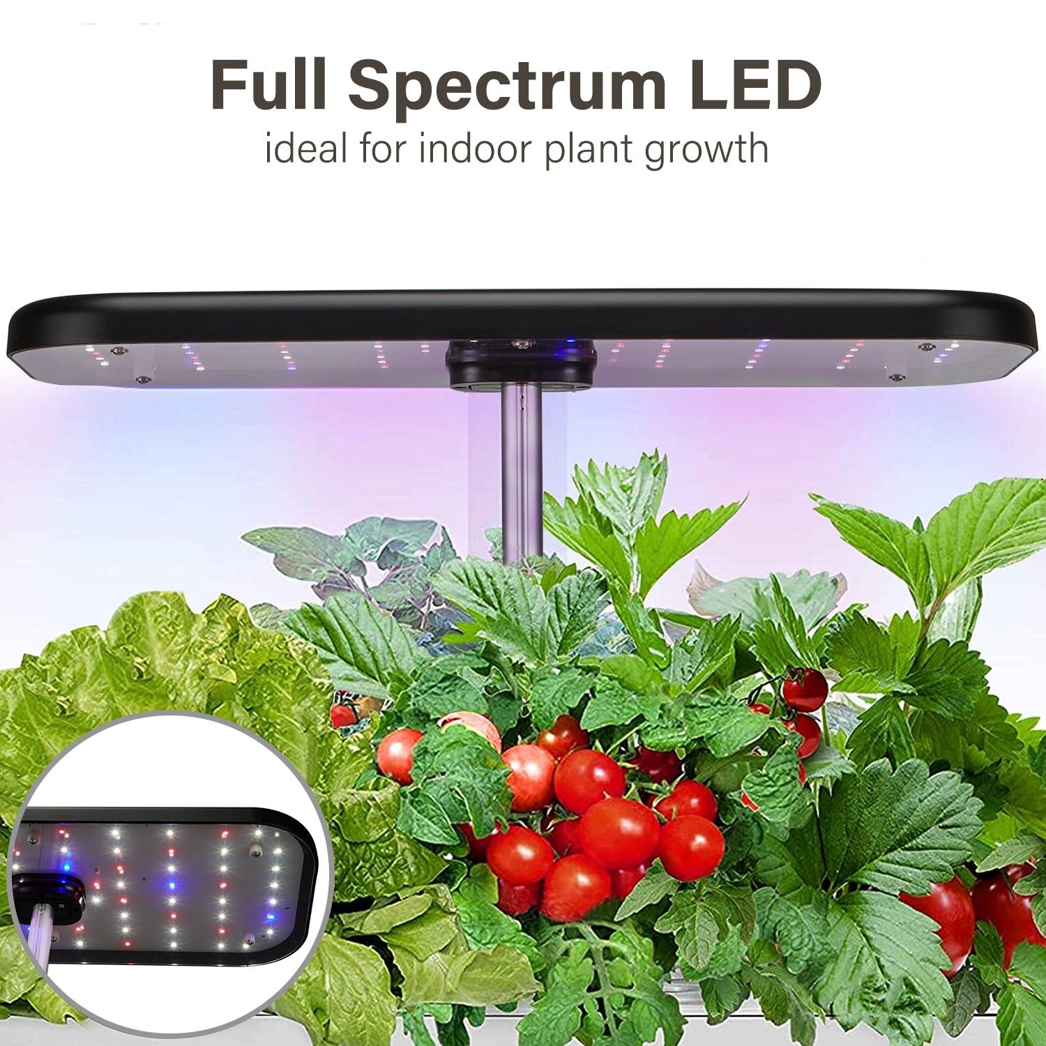 INKBIRD LED Grow Light Hydroponics Growing System Panel Height Adjustable Full Spectrum Sunlight All Year For Greenhouse Plants