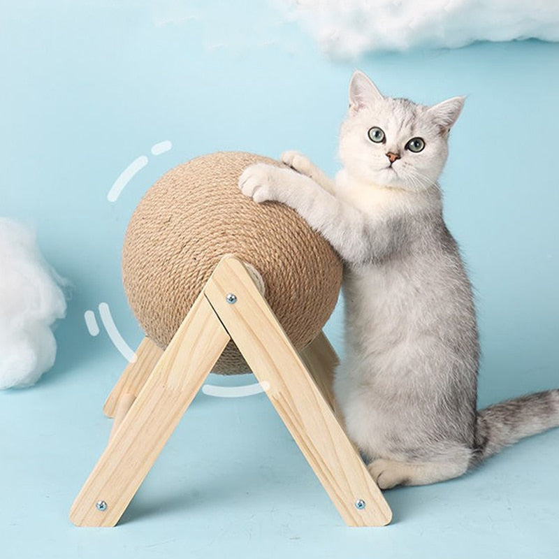 Cat Scratching Ball Toy Kitten Sisal Rope Ball Board Grinding Paws Toys Cats Scratcher