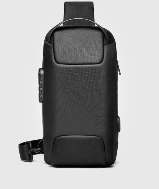 Multifunction Patent Leather Chest Bag Men Waterproof Men Crossbody Bag Anti-theft Travel Bag