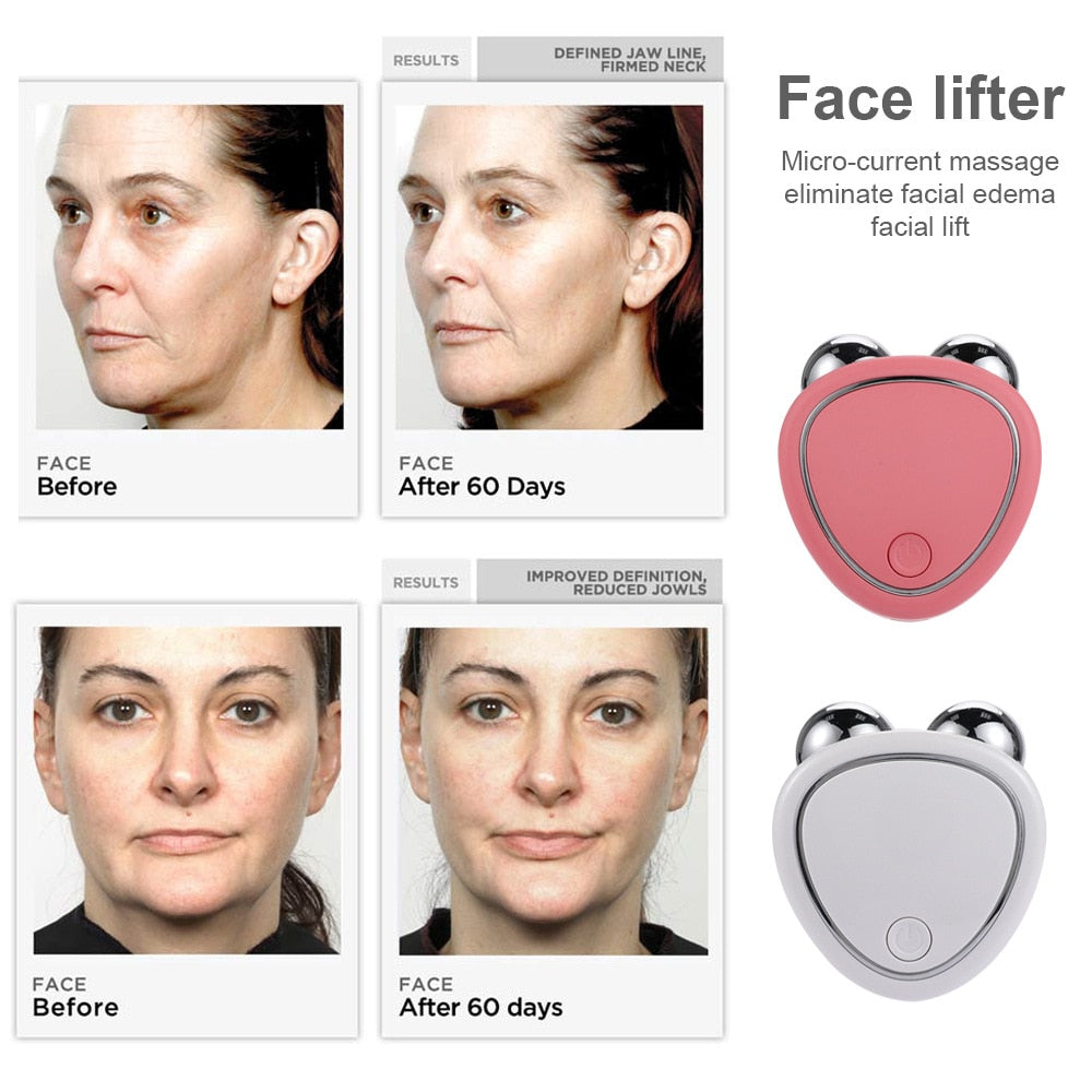 EMS Facial Lifting Microcurrent Roller Face Massager Skin Anti Wrinkle Aging Massage Roller Machine