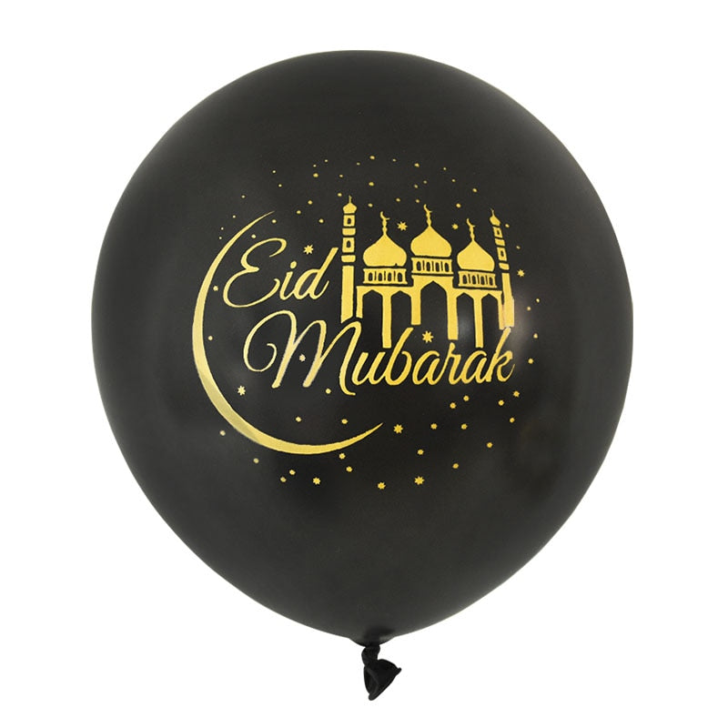 10Pcs Eid Mubarak Latex Balloon Ramadan Kareem Decoration Air Globos Ramadan Mubarak Muslim Islamic Festival Party Supplies 2023