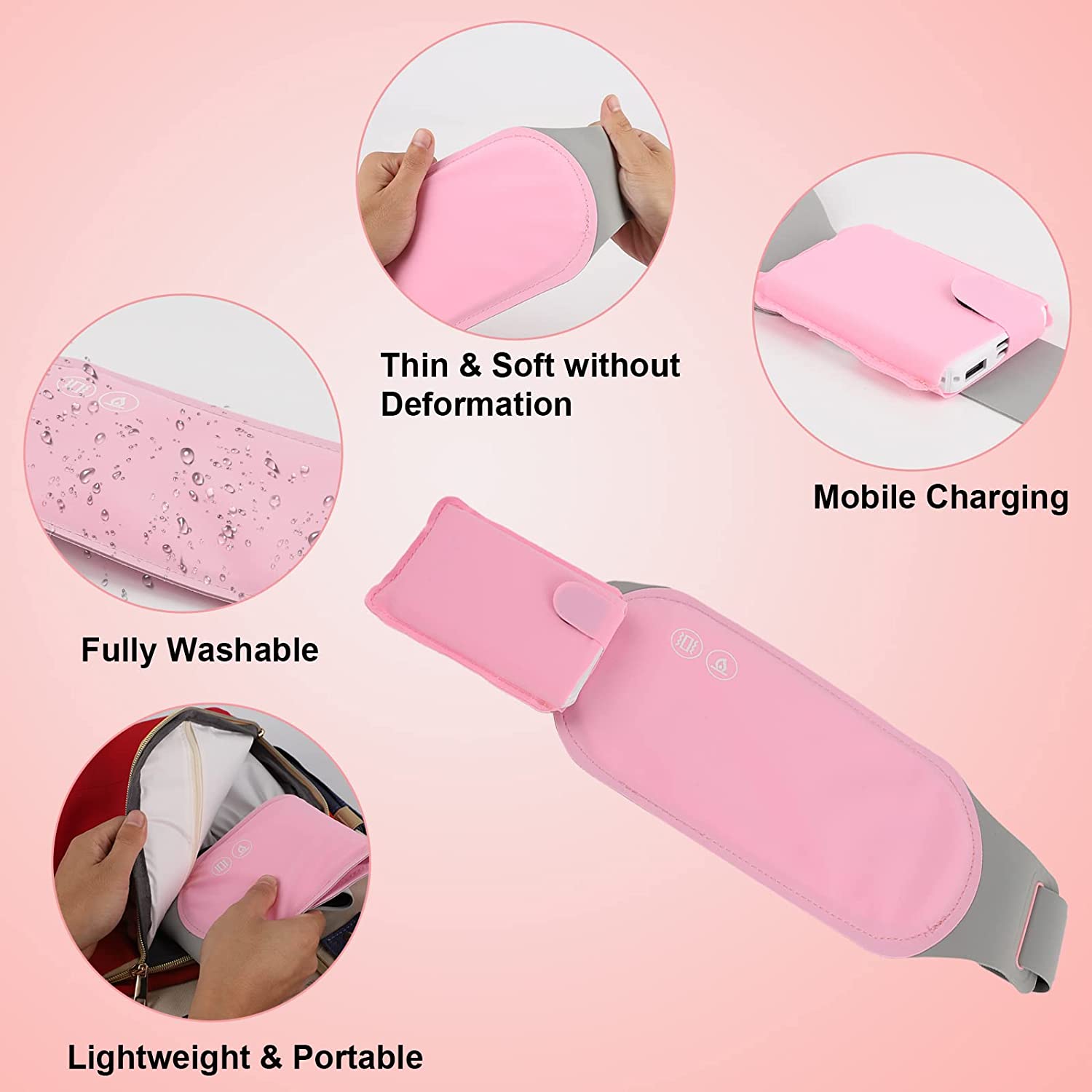 Washable Menstrual Massager Menstrual Colic Period Pain Relief Heating Pad for Menstrual Cramps