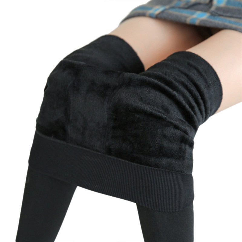 Winter Leggings For Women Warm Leggings Solid Color Velvet Leggings High Waist Leggings