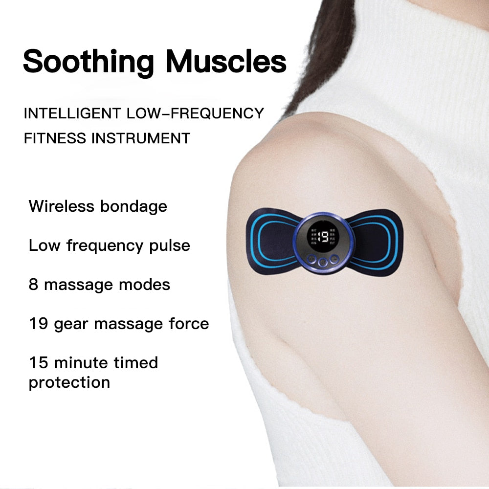 LCD Display EMS Neck Stretcher Electric Massager 8 Mode Cervical Massage Stimulator