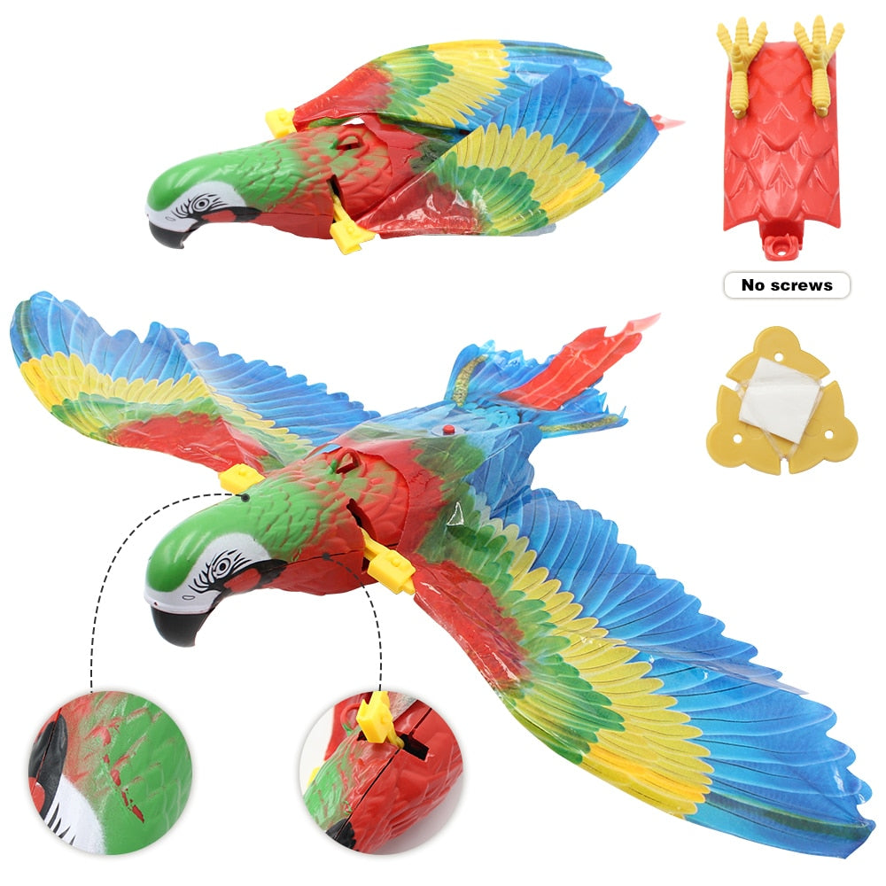 Simulation Bird Interactive Cat Toys Electric Hanging Eagle Flying Bird Cat Play Stick Scratch Toy