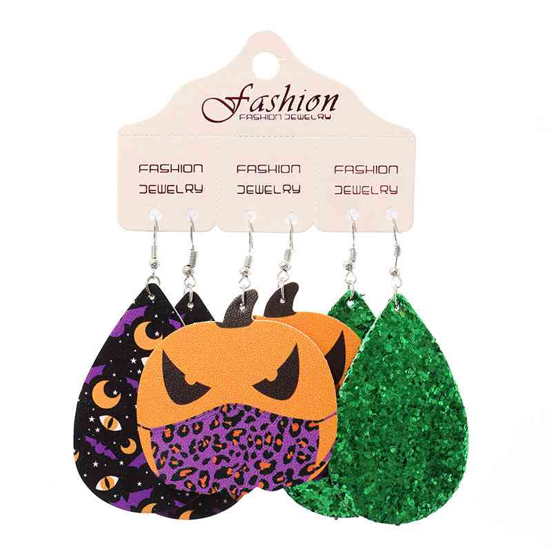 Teardrop Shape Halloween Theme Dangle Earrings, MyriadMart