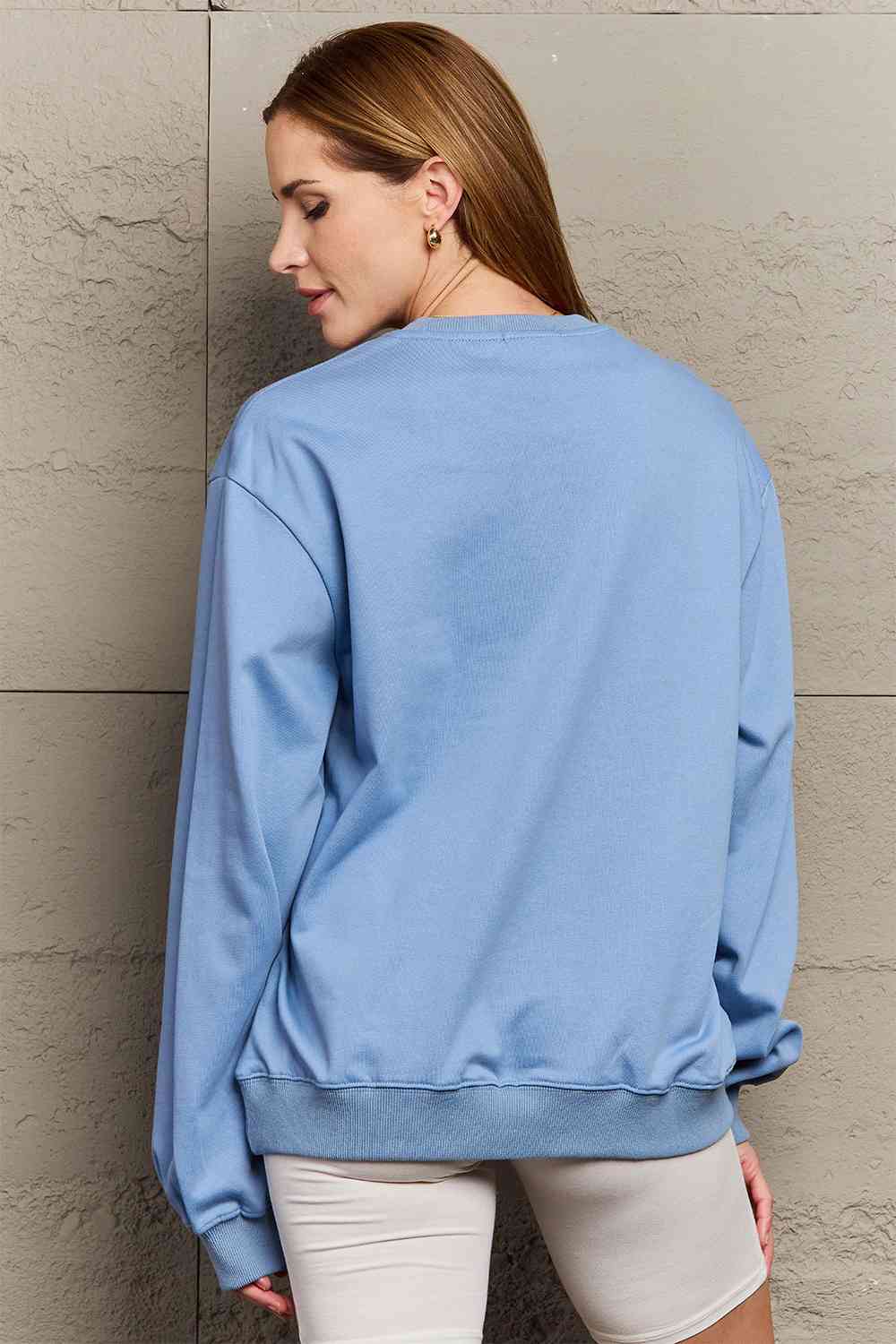 Simply Love Full Size Graphic Dropped Shoulder Sweatshirt, MyriadMart