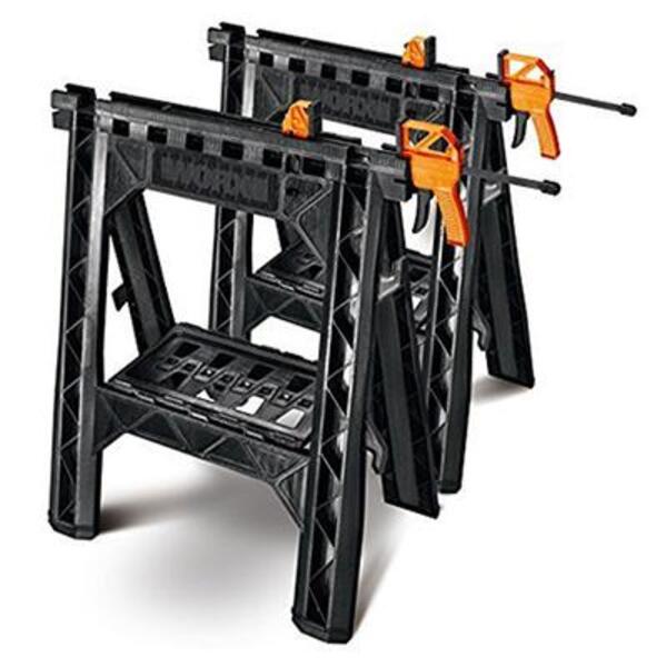 Worx Clamping Sawhorses with Bar Clamps - MyriadMart
