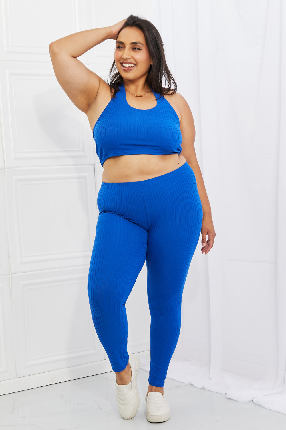 Capella On The Daily Full Size Halter Crop Top and Leggings Set