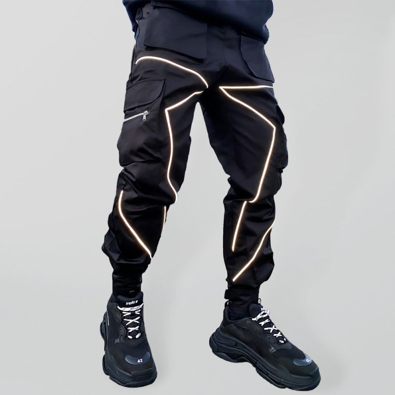Men's trendy loose straight multi-pocket cargo pants