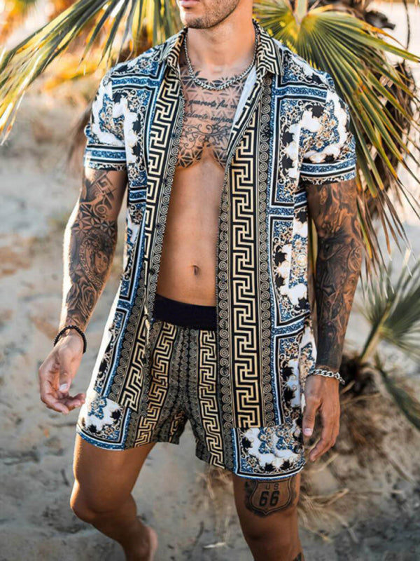 Men's Hawaiian Shirt And Shorts Set 3 Tropical Prints Great Casual Streetwear