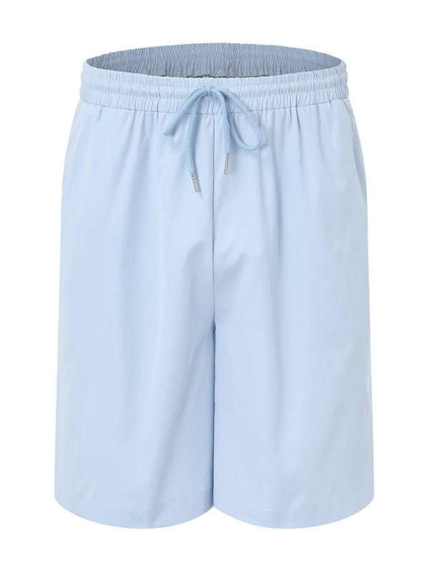 Simple Sports Short Sleeve Shorts Linen Loose Casual Men's Shirt Set