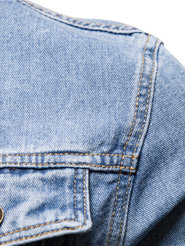 Men's Denim Jacket Casual Slim Jacket Outerwear, MyriadMart