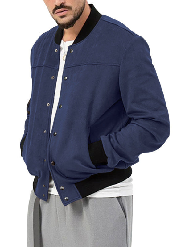 Men's new long sleeve casual cardigan jacket