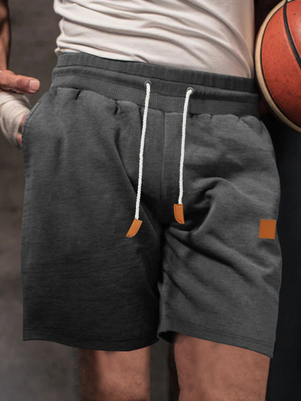 Men's new drawstring loose brushed skin-friendly casual sports shorts
