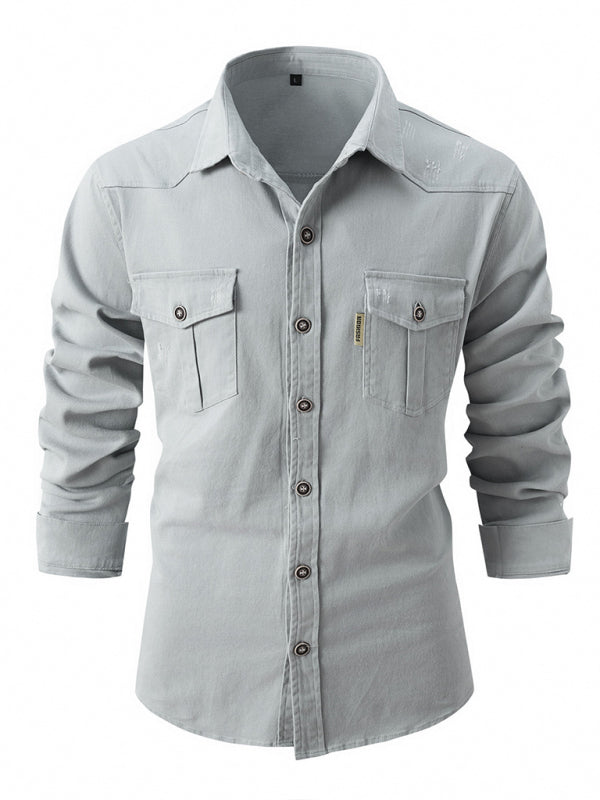 Men's Casual Fashion Business Long Sleeve Shirt