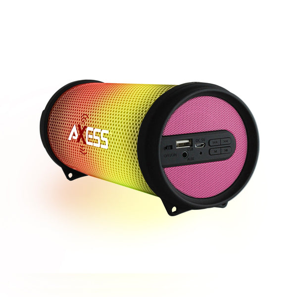 Axess HIFI Bluetooth Media Speaker with Colorful RGB Lights in Pink - MyriadMart