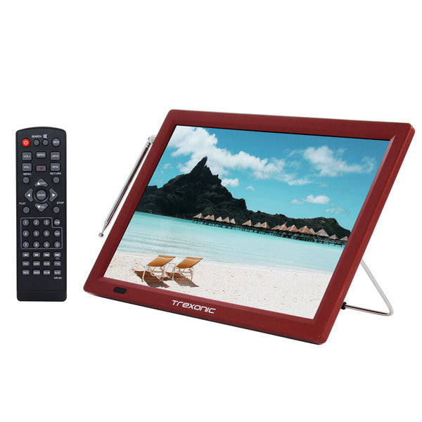 Trexonic Portable Rechargeable 14 Inch LED TV with HDMI, SD/MMC, USB, VGA, AV In/Out and Built-in Digital Tuner