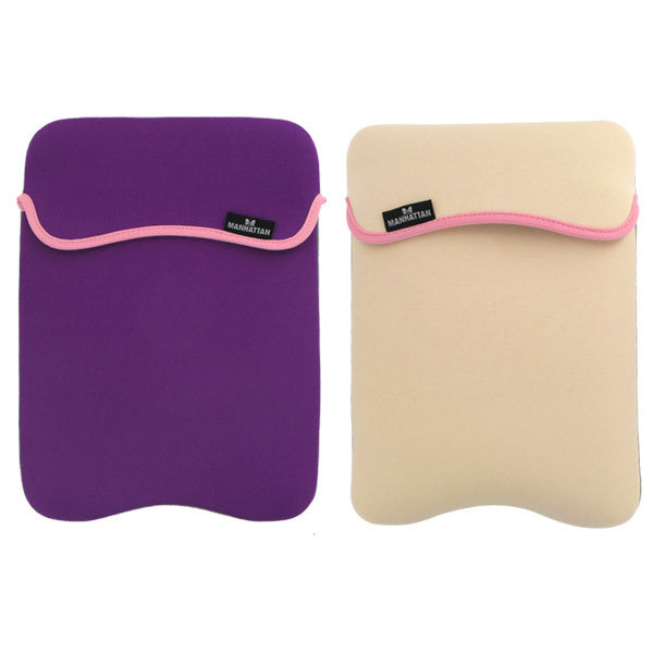 Reversible Notebook Sleeve Fits Most Widescreens Up to 10 - Purple/Cream - MyriadMart