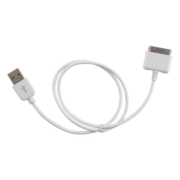 Monoprice 2ft SlimFit USB Sync Cable for all 30pin iPad, iPhone, and iPod, White - MyriadMart