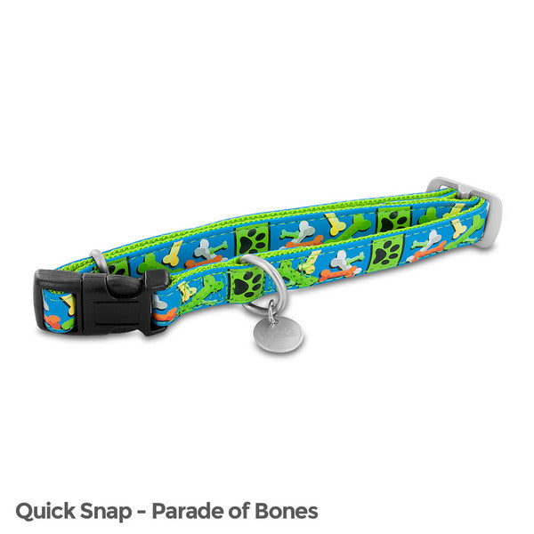 PetSafe Bark Avenue Quick Snap Buckle Pet Dog Collar (Large, Parade of Bones) - MyriadMart