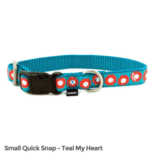 PetSafe Fido Finery Quick Snap Collar (Small, Teal My Heart) - MyriadMart