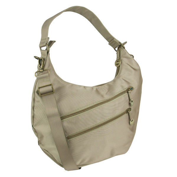 Travelon Hack-Proof Convertible Hobo with RFID Protection - Champagne