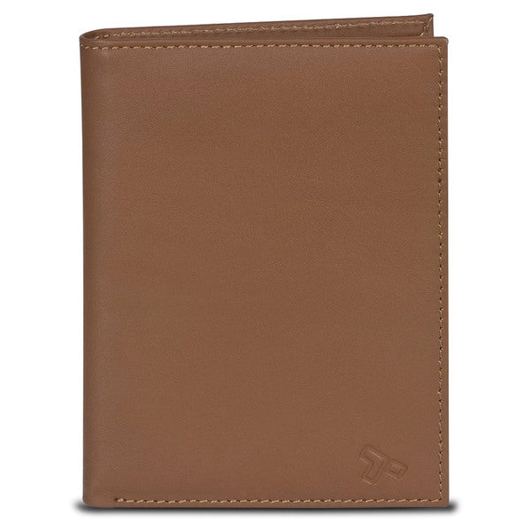 Travelon SafeID Leather Passport Holder Wallet, Saddle
