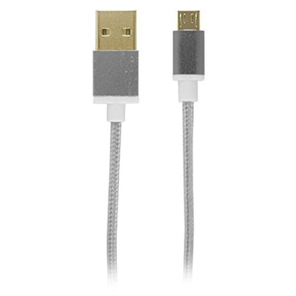 Reviver Mobile 3' USB to MicroUSB Fabric Charge and Sync Braided Cable, Silver