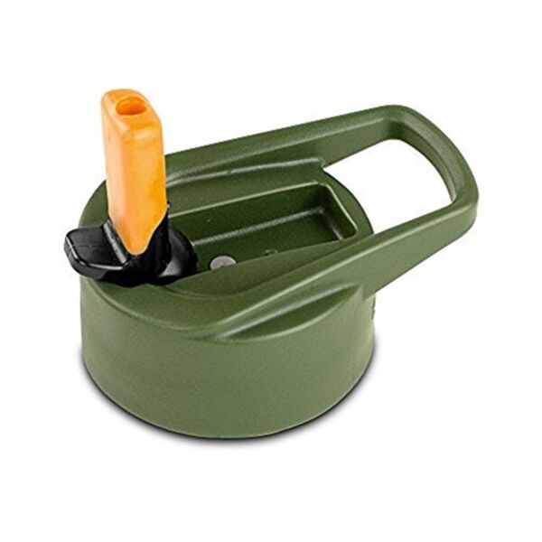 Eco-Vessel Replacement Kids Flip Straw Top, Green with Orange Spout