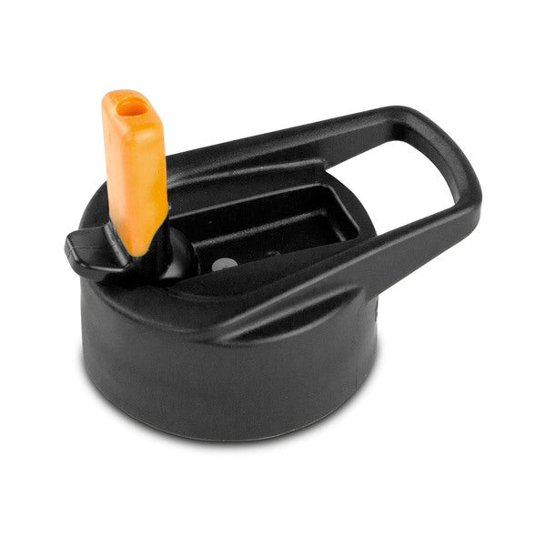 Eco-Vessel Replacement Kids Flip Straw Top, Black with Orange Spout