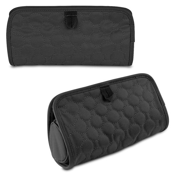Travelon Jewelry and Cosmetic Clutch with Removable Center Pouch, Black Quilted
