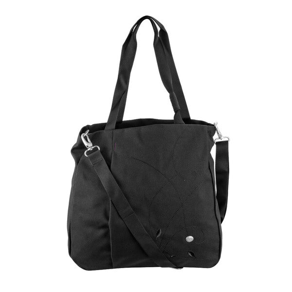 Haiku Women's Journey Eco Tote Bag, Black w/ Plum Stitch