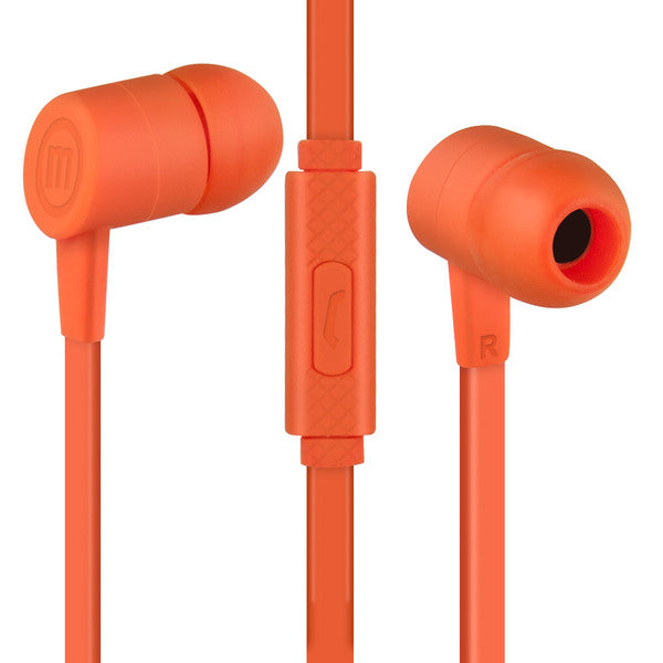 Maxell Solid 2 Earphones with Built-in Microphone, Blush Red