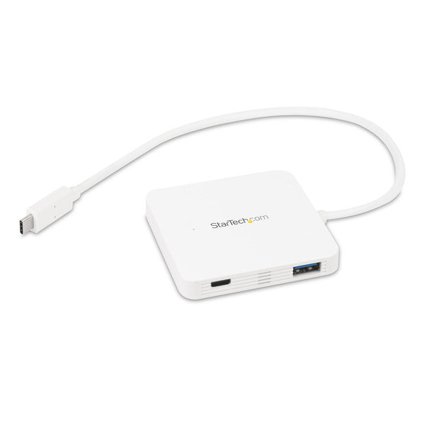 StarTech 3-Port USB-C Hub with Power Delivery - USB-C to 3x USB-A - White